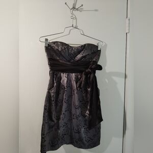 Love Tease Strapless Black and Gray Dress
